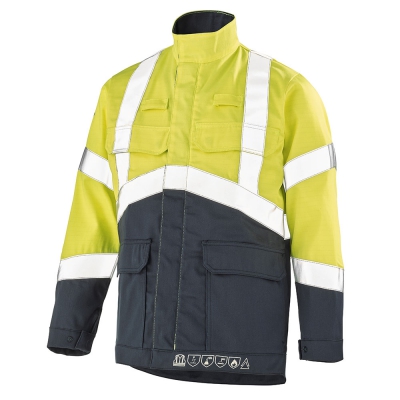 Blouson de travail jaune fluo Cepovett Safety SILVER TECH 350 FR