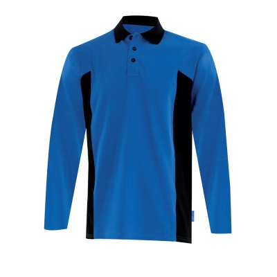 Polo de travail bleu royal noir Cepovett Safety PRISMIK®